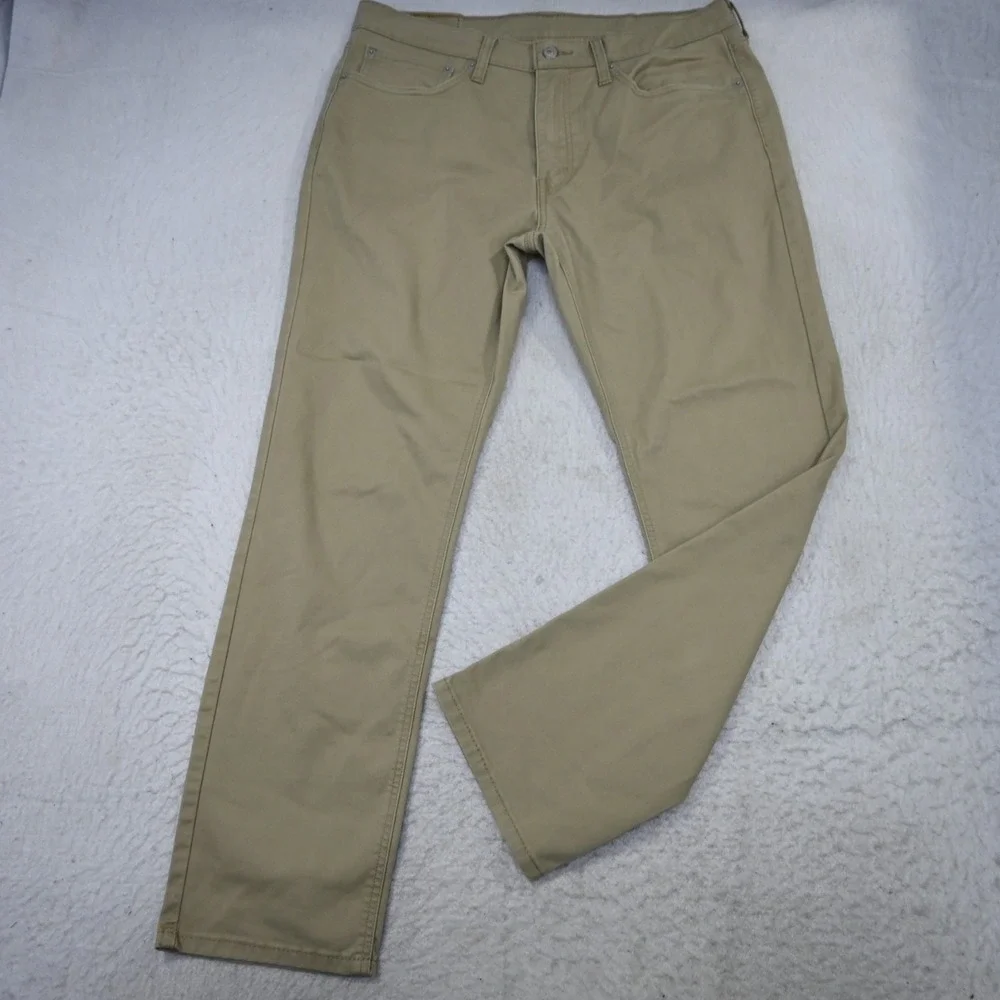 Levi's 541 Atlletic Fit Taper Stretch‎ 5-Pocket Pants Beige Mens Size 34 x 30***